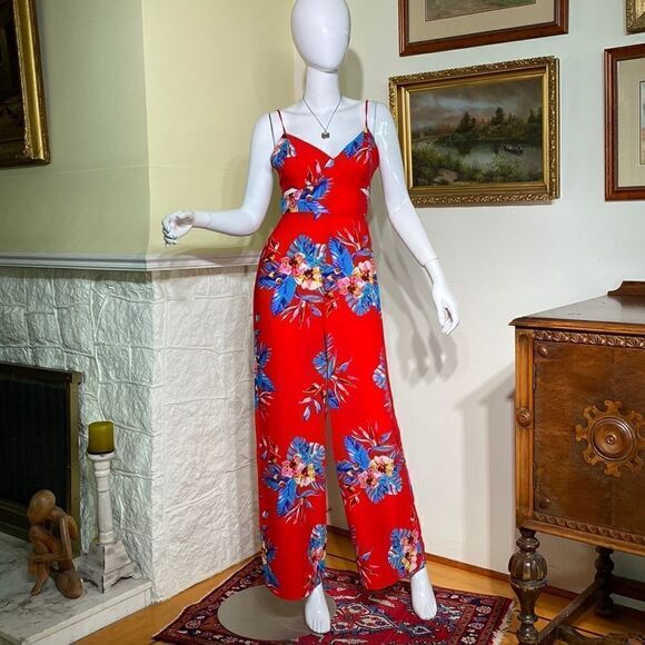 Forever 21 Tropical Print Cutout Jumpsuit - Picture 2 of 12